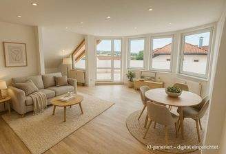 Wohn- und Essbereich - digital eingerichtet