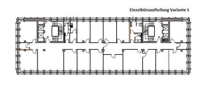 Variante 1 Einzelbüroaufteilung
