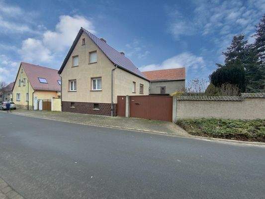 Straßenansicht mit Hofeinfahrt