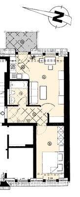 Grundriss Wohnung farbig