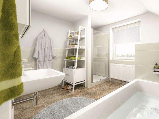 Innenansicht-Badezimmer-Wanne