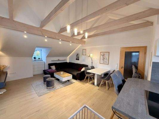 Wohnbereich Sichtdachstuhl