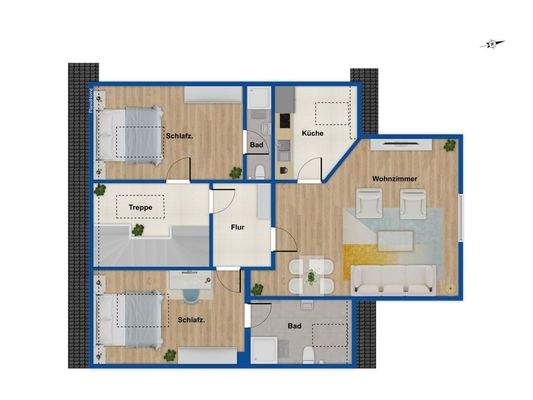 Grundriss Dachgeschoss MFH