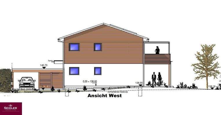 Westansicht des Hauses