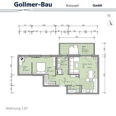 Grundriss Wohnung 1.07