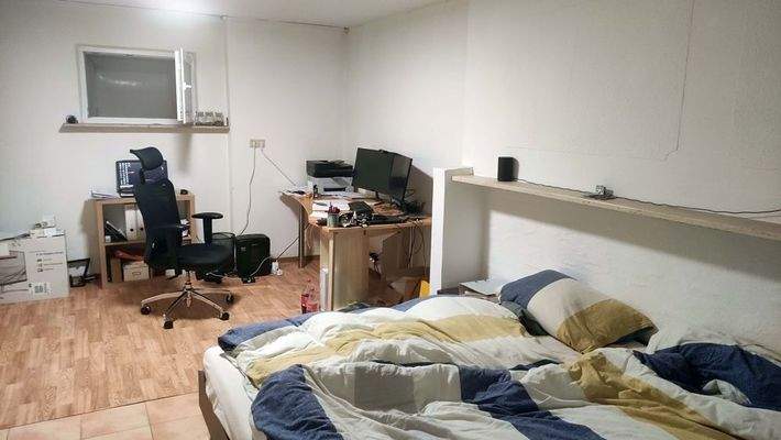 Schlafzimmer Büroblick