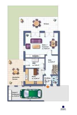 Grundriss EG - nicht maßstabsgetreu
