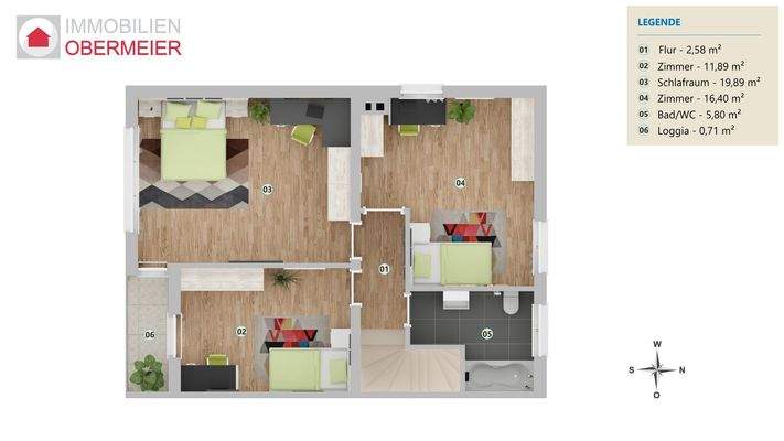 Obergeschoss Grundriss