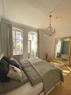 Blick in das Schlafzimmer