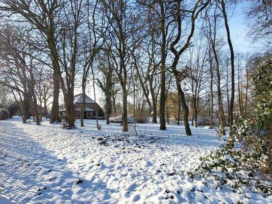 Außenansicht bei Schnee