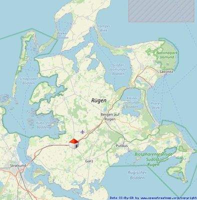 Lage auf der Insel Rügen