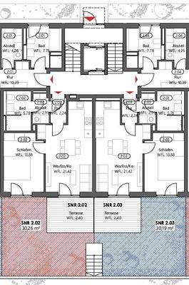 EG W 2.02 2 ZI 48,63 qm mit SNR Gartenfläche