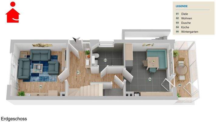 Grundrissvisualisierung, EG