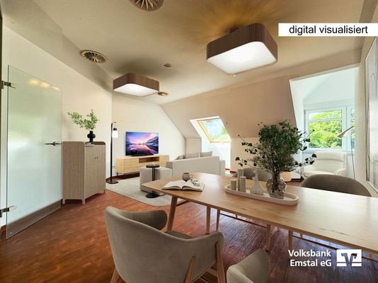 Visualisierung Wohn- / Esszimmer Dachgeschoss