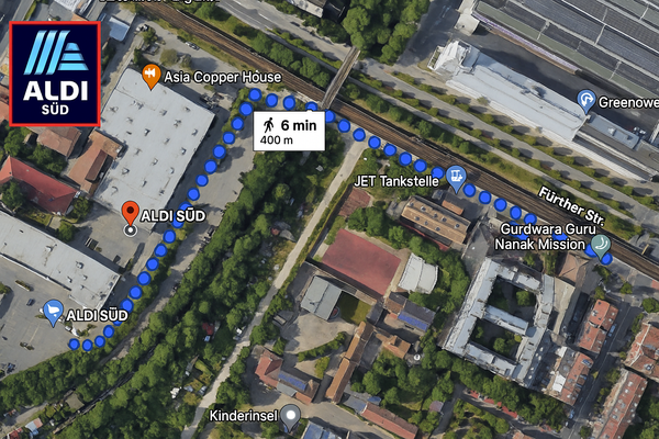 Fußweg 6 min Aldi
