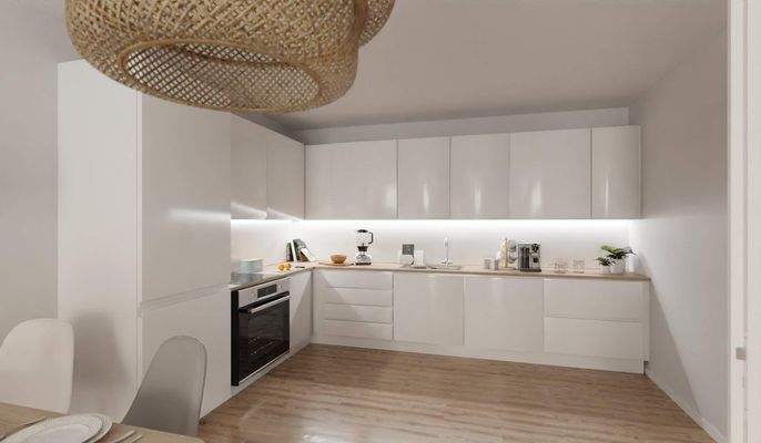 Die offene Wohnküche lädt zum gemeinsamen Kochen ein