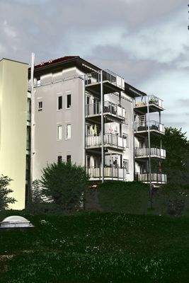 Wohngebäude mit Balkonen