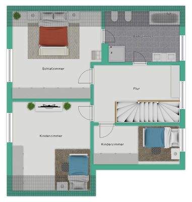 Dachgeschoss (Grundriss nicht maßstabsgetreu)