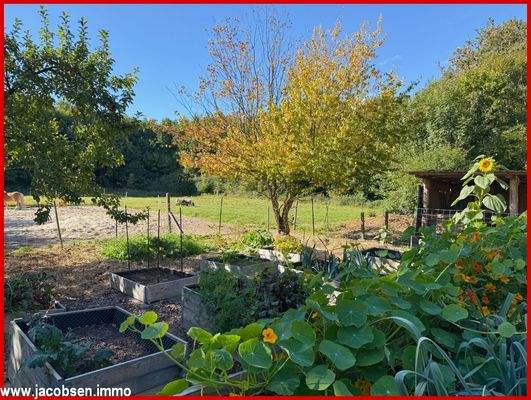 Gemüseanbau mit Blick auf die Weide