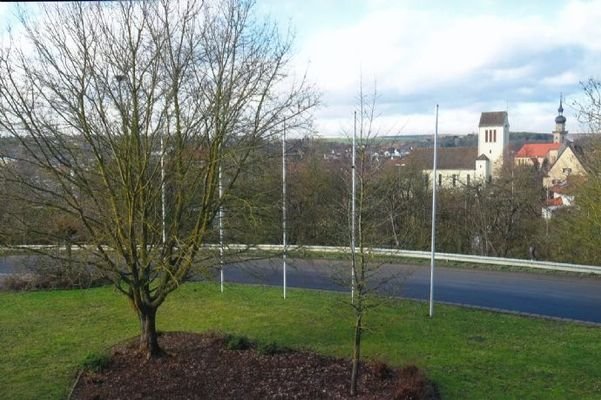 Grünfläche vor dem Gewerbegebäude zur Nutzung