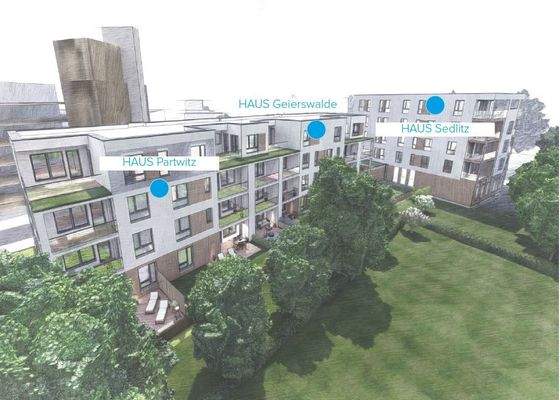 gesamte Ansicht der Wohnanlage