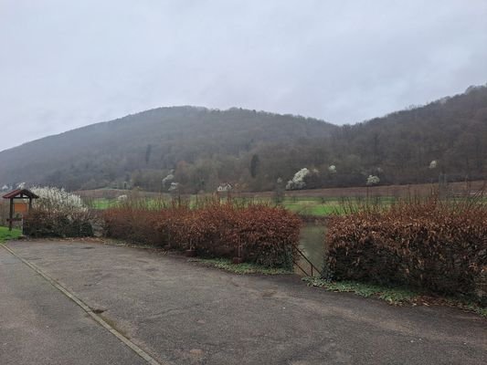 Mit Parkplätze am Neckar und mit Schiffe 