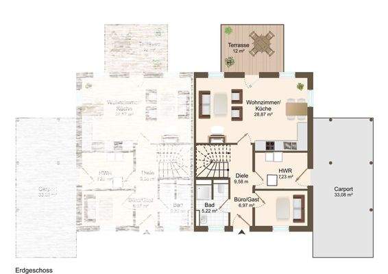 Grundriss Erdgeschoss - DHH 2