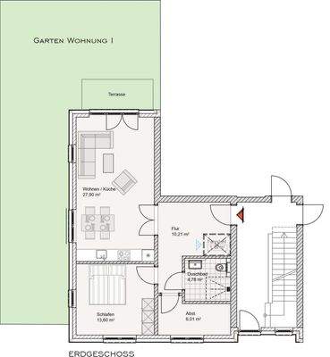 Grundriss mit Garten