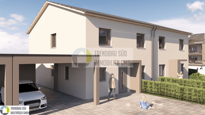 Färberbrühl, Mietingen_Visualisierung_kleine DHH_Ansichten_2025-08-07_3 - Foto