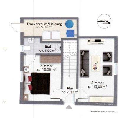 Nr. 3)  EG-Bereich zu Wohnung  West-Seite