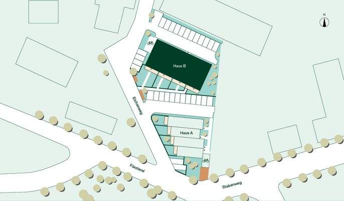 Lageplan der Eigentumswohnung im Projekt zur Försterei