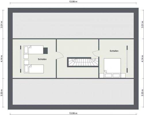 Dachgeschoss mit Bemaßung