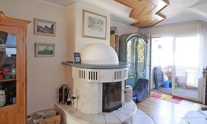 Kaminofen im Dachgeschoss