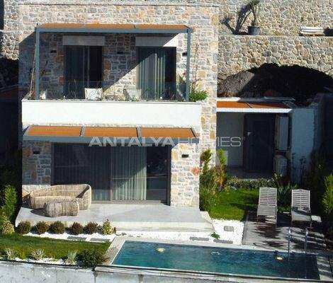 Stone Clad Sea View Detached Villas in Bodrum Yalikavak