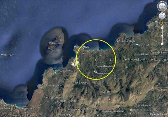 Kreta, Mochlos: Erhöhtes Baugrundstück mit Meerblick in Sfaka zu verkaufen