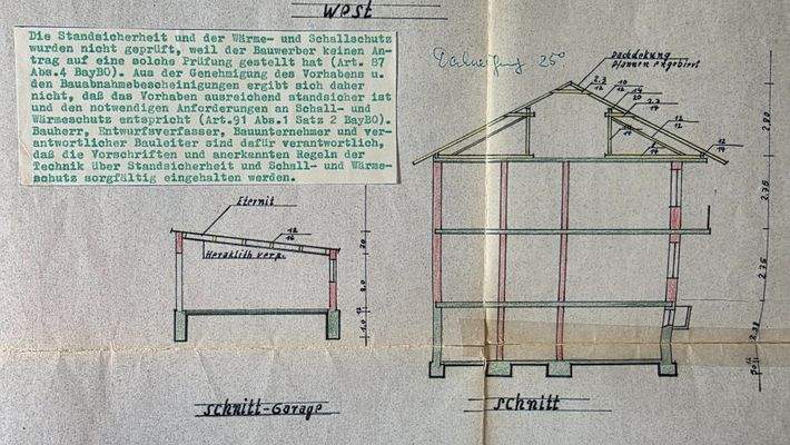 Schnitt Haus und Garagen