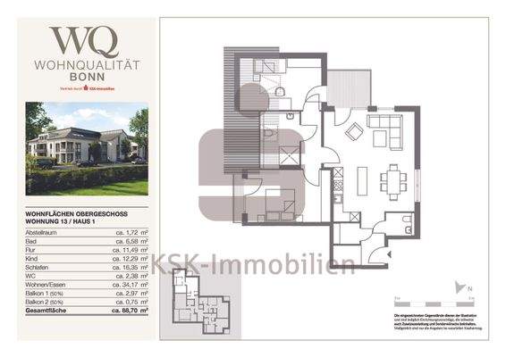 Grundriss Haus 1 Wohnung 13
