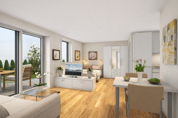 Visu Wohnen / Essen / Schlafen 1-Zi-Whg