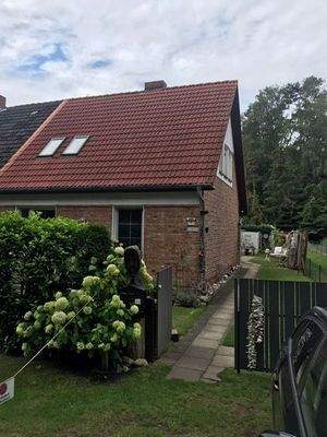 Blick auf das Haus von vorne