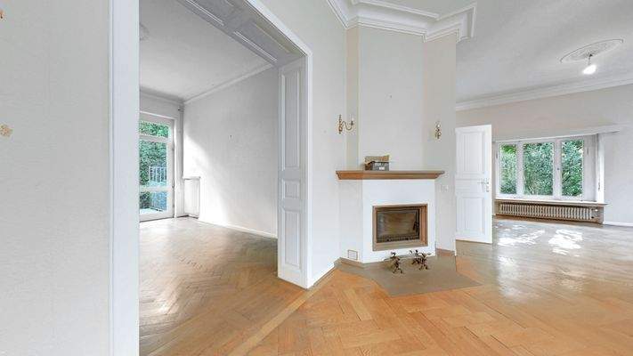 Wohnzimmer & Bibliothek Erdgeschoss