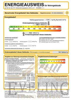 Energieausweis S. 2 Haus A