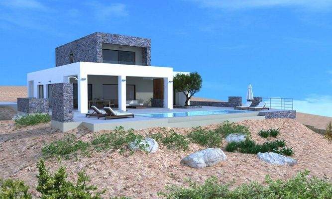 Kreta, Kokkino Chorio: Sofort bebaubares Grundstück mit Meerblick zu verkaufen