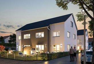 Gartenansicht mit Abendstimmung