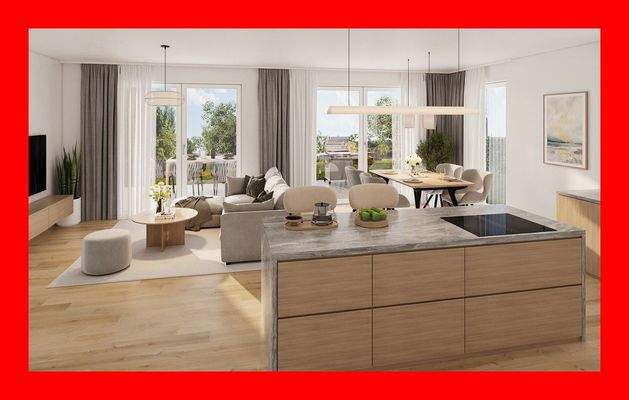 Visualisierung Ess- & Wohnbereich (EG)