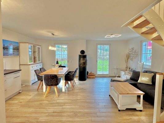 Offener Wohnbereich mit tollem Kaminofen