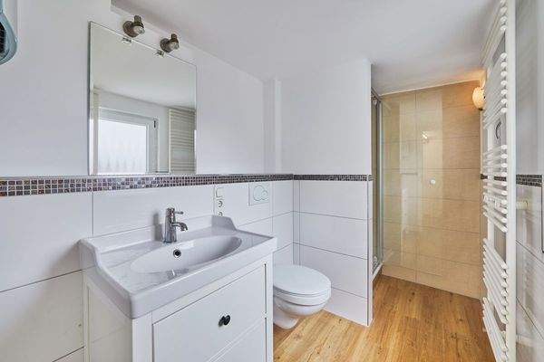 Level 1: Bathroom with natural light and shower