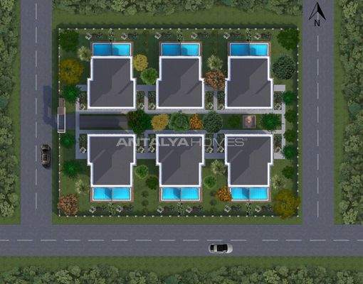 4-Bedroom Houses with Pool and Garden in Dosemealti