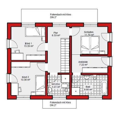 Grundrissbeispiel Obergeschoss (ED141)