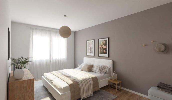 Helles und komfortables Schlafzimmer