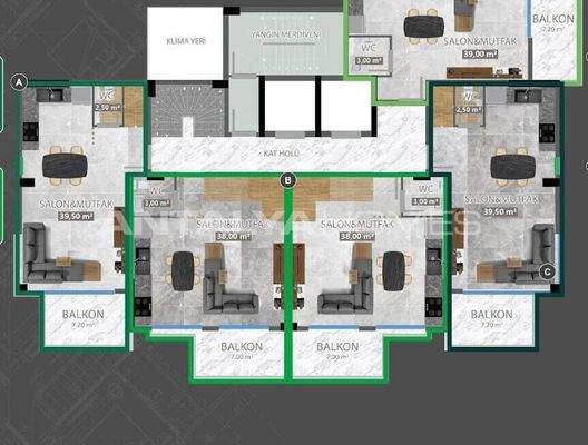 Elegant Flats with City and Nature Views in Alanya